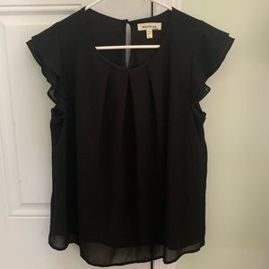 Juniors Ladies Black Short Sleeve Blouse